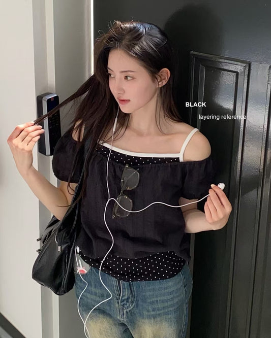 [ 🆕  super cute cute ⋆˚꩜｡ 小波點背心 ₊ ⊹ ] Polka Dot Cami - 5 colours