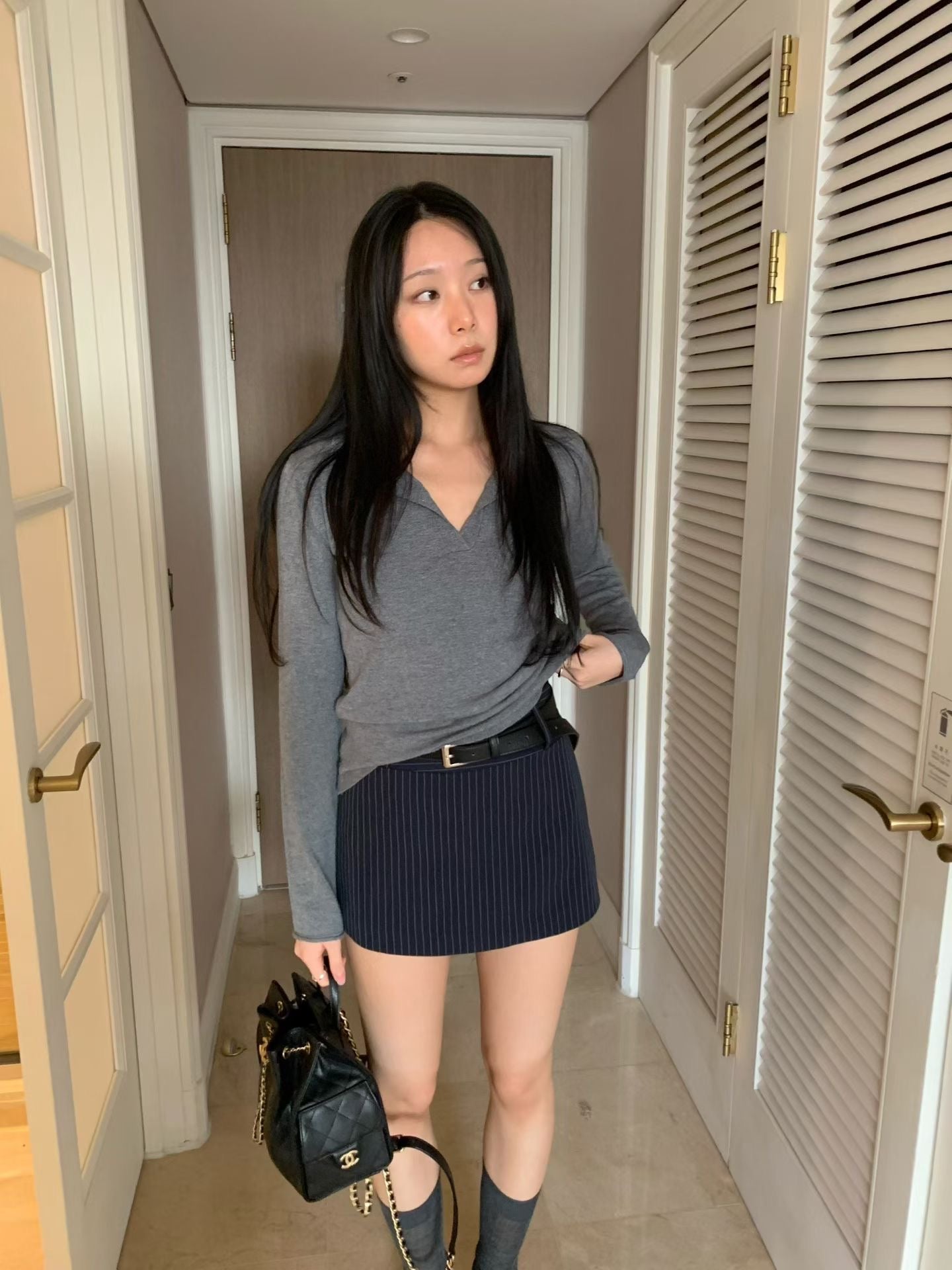[ 🆕 簡約必備 𐙚⋆.˚ 直間短裙 ] Needa Mini Skirt Stripes - 2 colours
