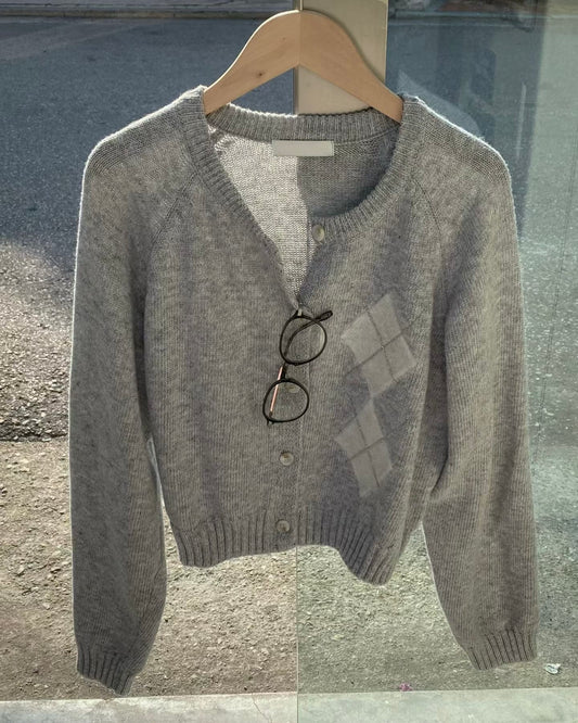[ 🆕 私心自留~ 不撞款! 💘 高級感閃閃菱形格冷衫 ] Como Classy Cardigan - 3 colours