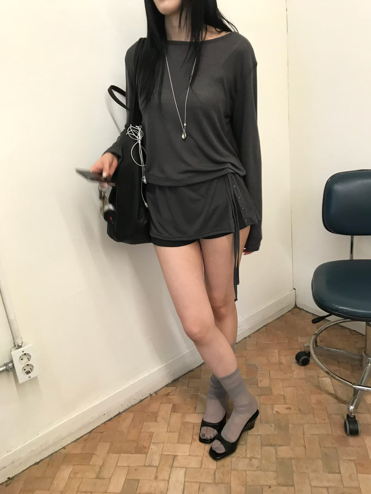 Asymmetric Side-Button Tunic Top - 3 colours
