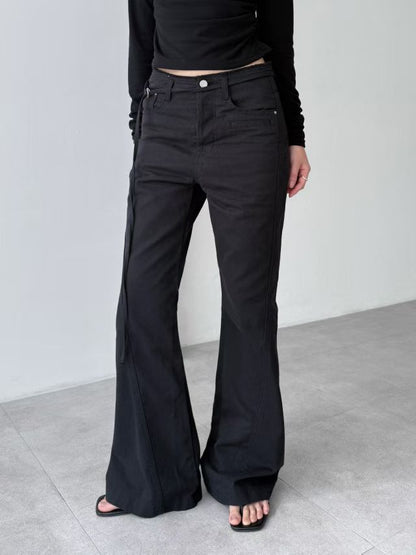 SALE [ 舒服 + 靚cut 🪽 歐美隨性高腰喇叭褲 ] Way Cool Mini Belt Flare Pants - 2 colours