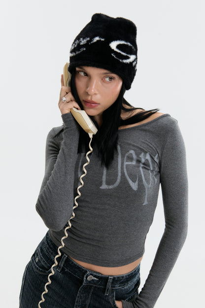 Luv Dept / ‘LUVER GIRL’ Fluffy Beanie - Black