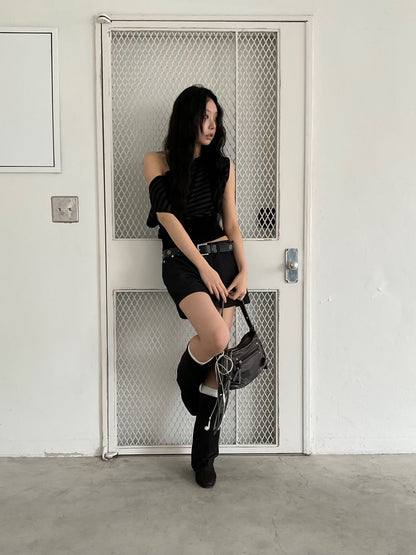 [ 🆕 間條 + 斜膊 = 時尚新指標 ] Jeju Asymmetric Top Stripes - 3 colours