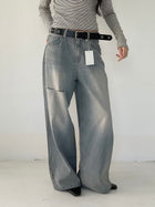 [ 🆕 垂感滿滿⋆˙⟡ 極致慵懶 ] On Me Ripped Baggy Jeans Straight