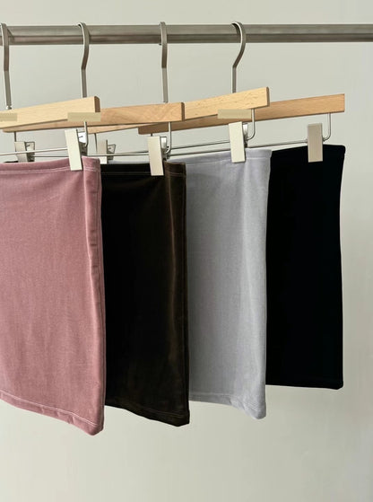 [ 氣質款 ! 高質絨面長裙 ] Shimmer Velvet Tube Top - 4 colours
