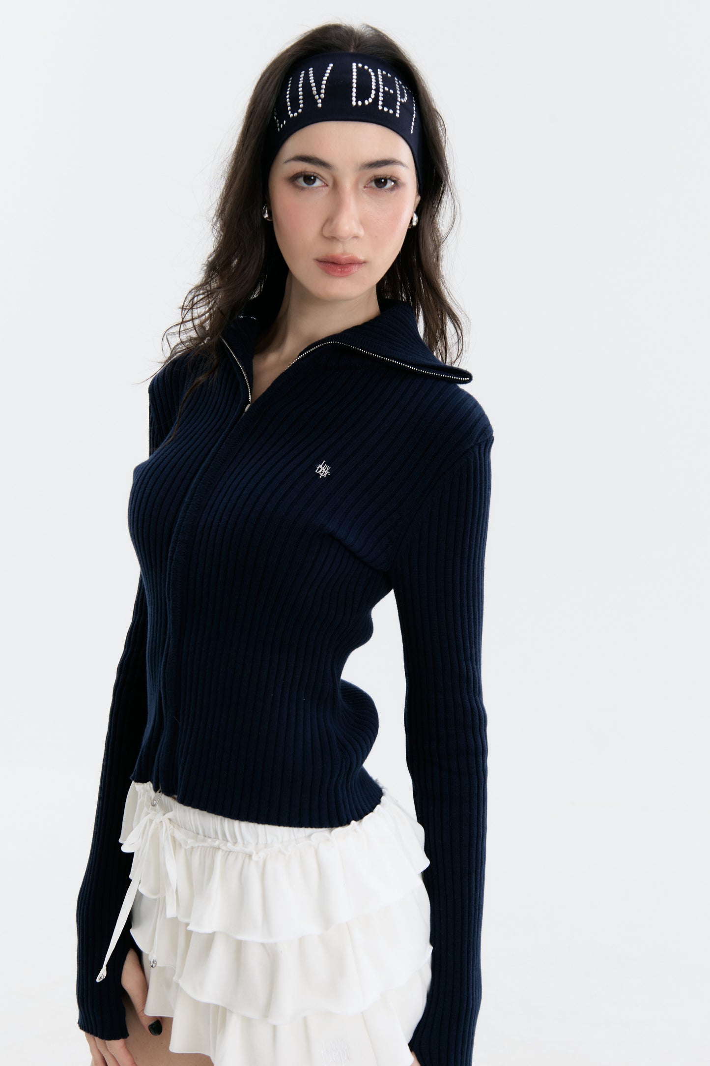 Luv Dept / The Core Full-Zip Sweater - Navy