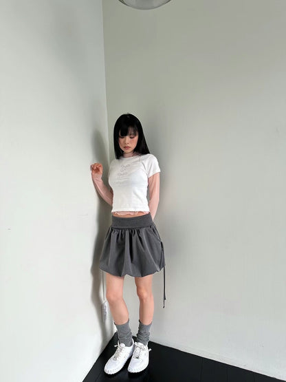 [ 私心必備！閃閃蝴蝶結 tee ] Bow In A Row Everyday Top - 2 colours