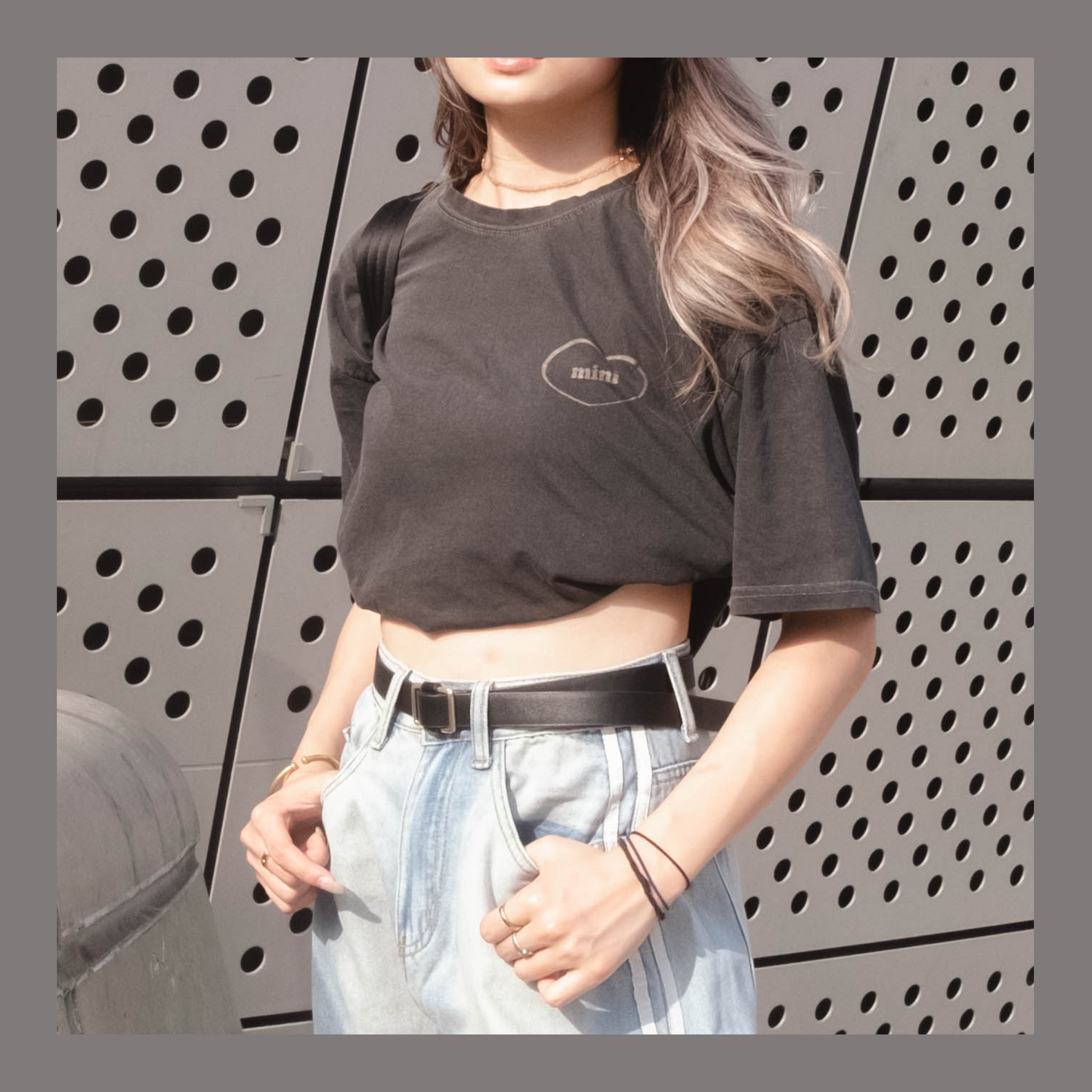 [ 韓國連線 🇰🇷 休閒型格 ! 簡約做舊 oversized tee ]  Mini Oversized Tee - Charcoal