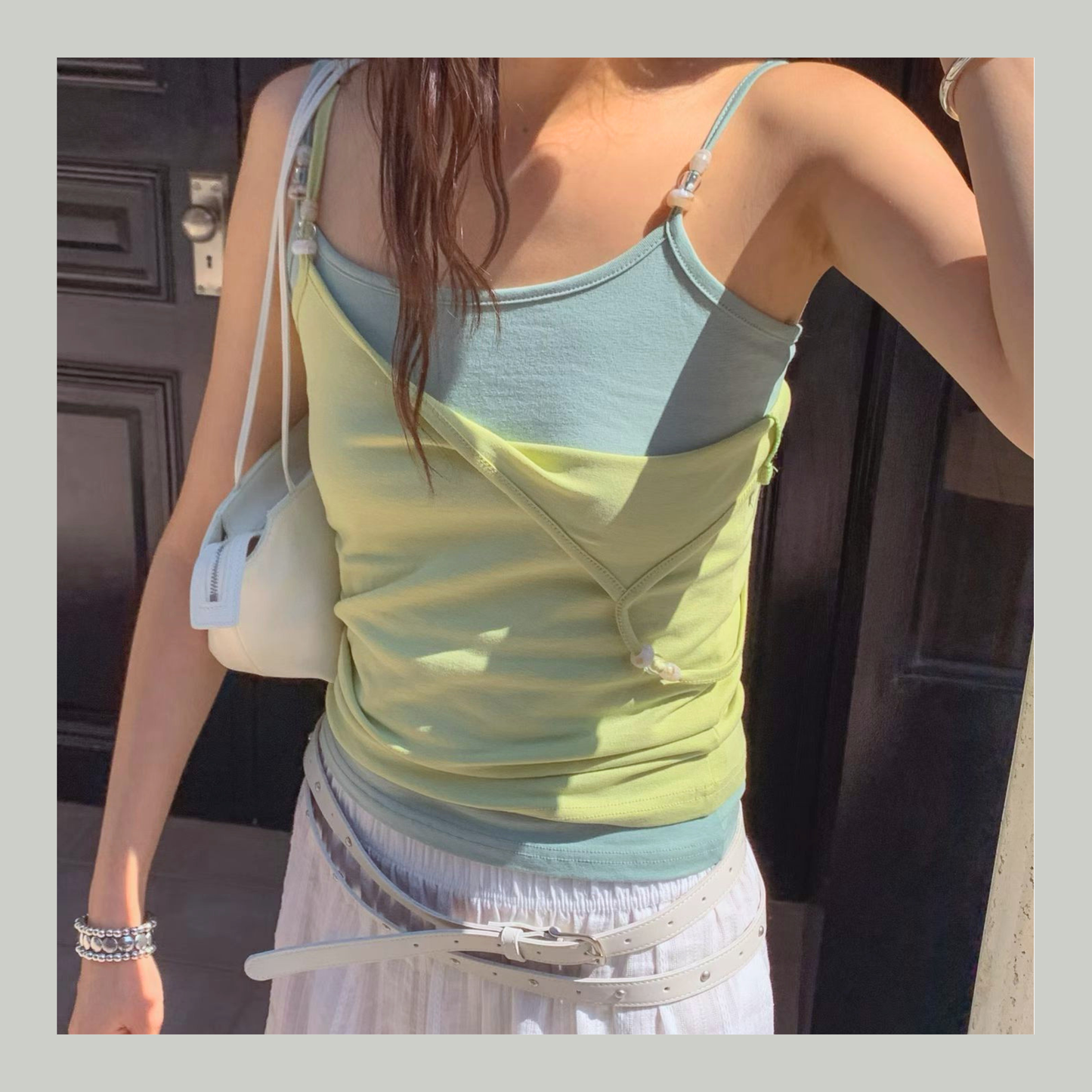 🆕 Beaded Strap Layering Cami Tank - 3 colours