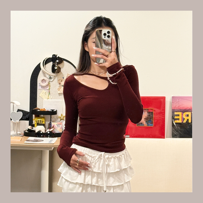 [ 🆕 大力推薦! 小性感彈性薄長衫 ] Sneak Out Top - 2 colours