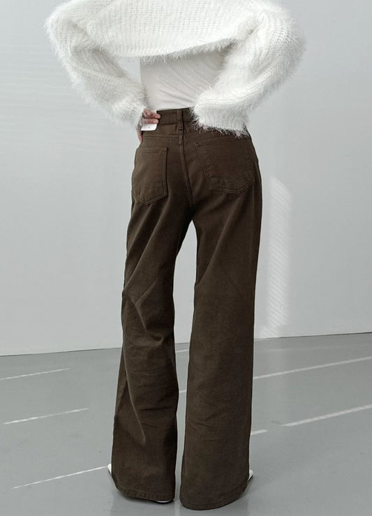 [ 🆕 有驚喜! 被毛毛包圍~ 超舒服直腳牛仔 ] Dusty Soft Pants - 3 colours