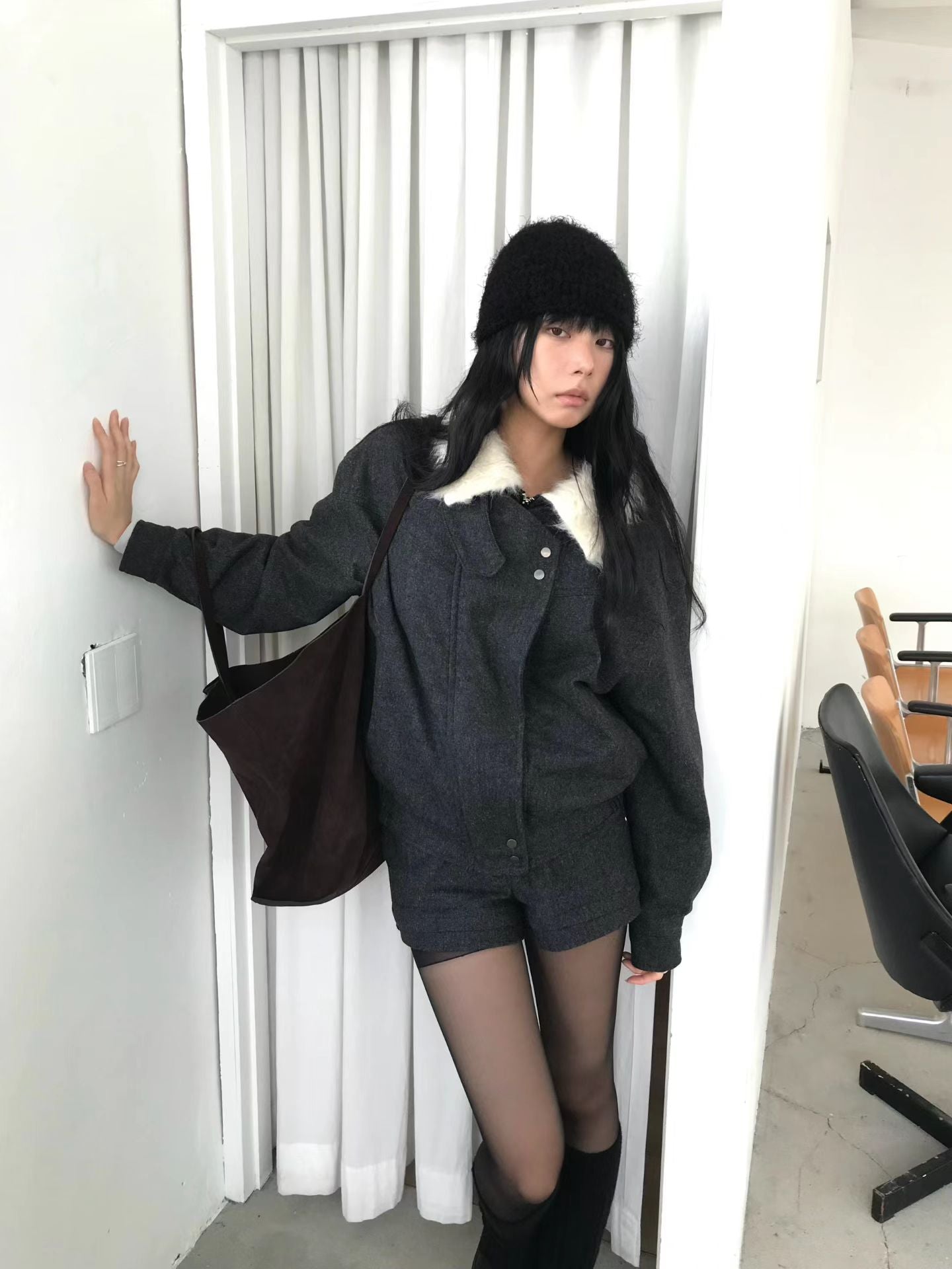 [ 潮流 pick! 歐美型格暖笠笠外套 ] Bomber Faux Jacket  - 2 colours