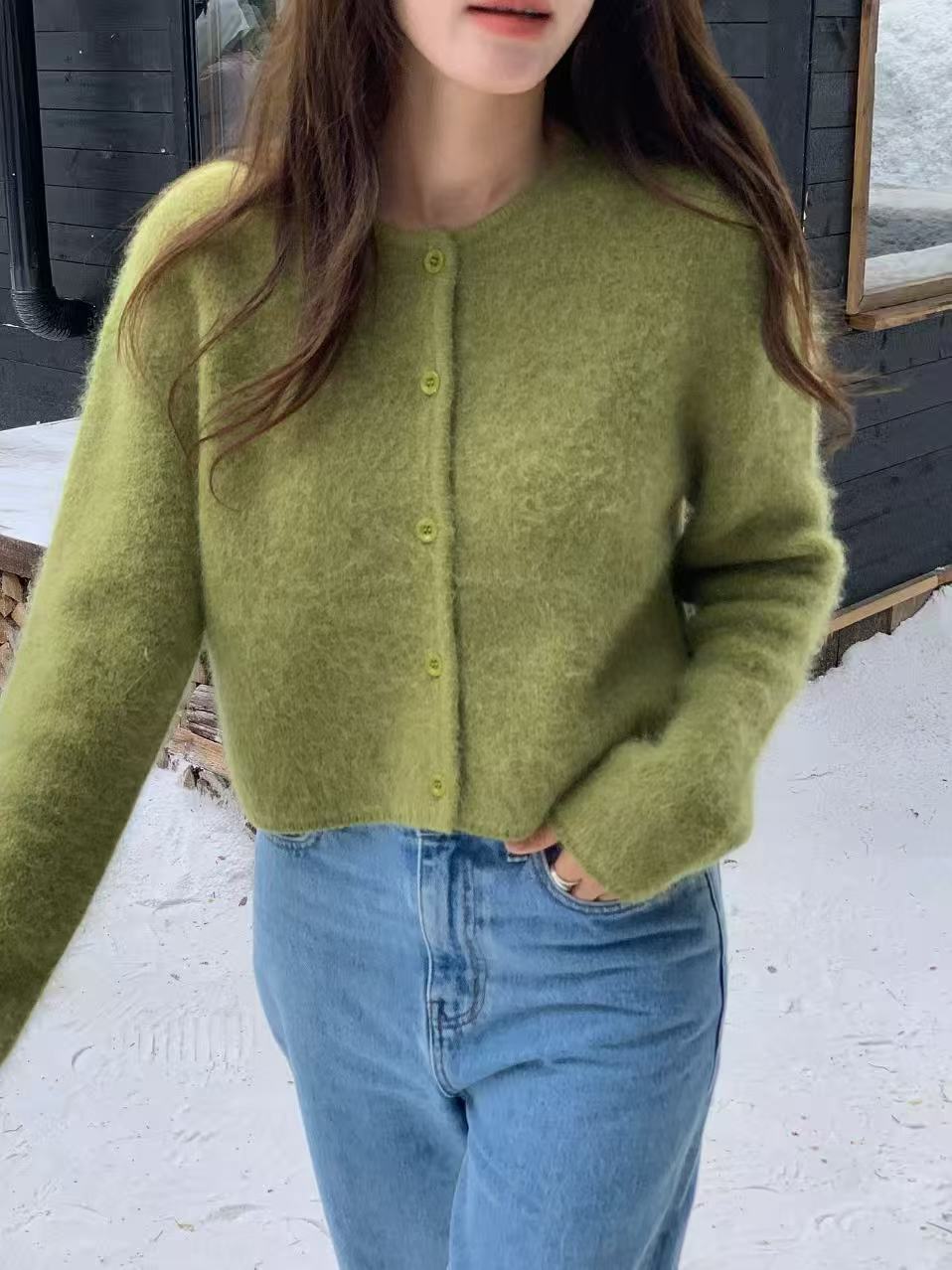 [ 🆕 親膚雲感~ 輕盈保暖~ 高質安哥拉山羊毛冷衫 ] Fleecy Angora Cardigan - 7 colours