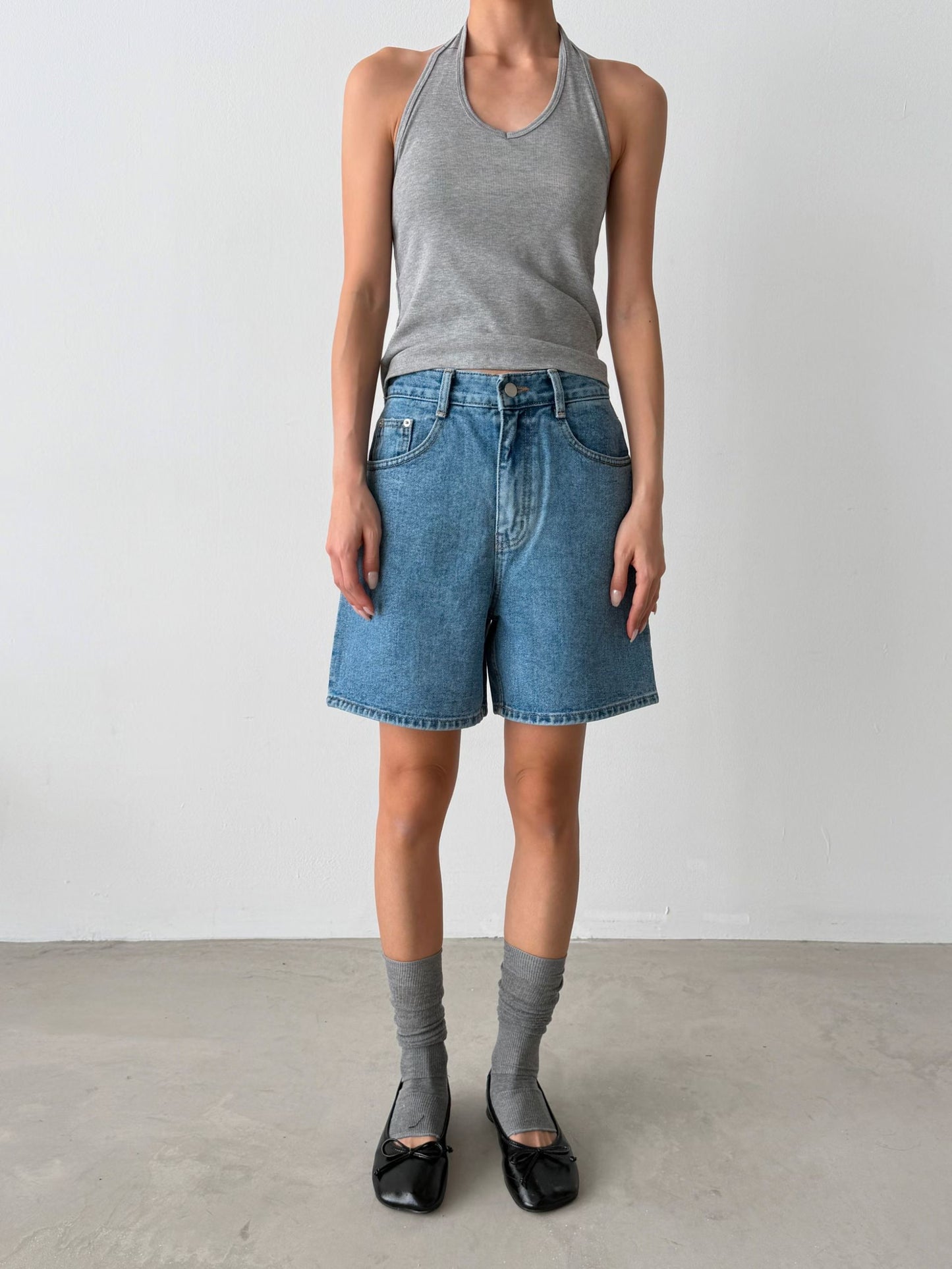 [ 🆕 特顯瘦! 歐美街頭短牛仔] Sliding Denim Shorts