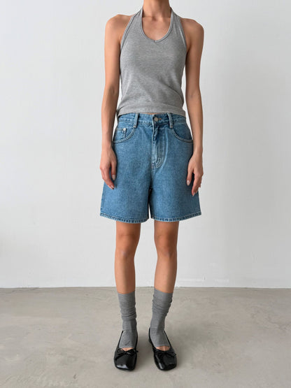 [ 🆕 特顯瘦! 歐美街頭短牛仔] Sliding Denim Shorts