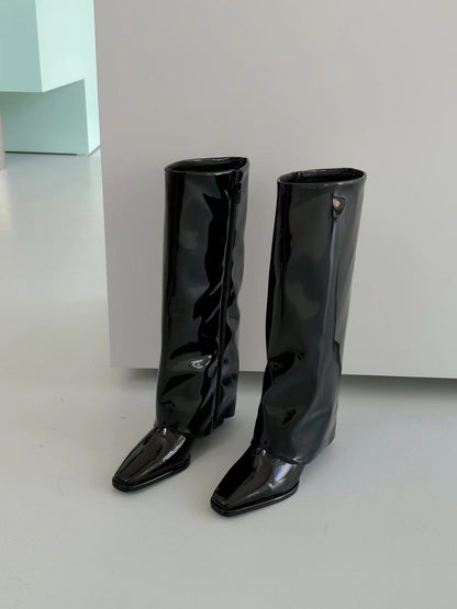 [ 今季流行 item ! 襪套款長 boots ] Funky Fold-Over Boots - 2 colours