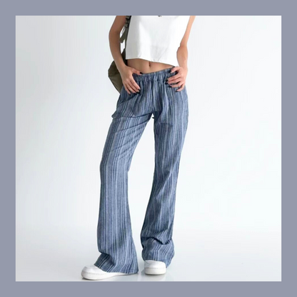 [ 新品優惠 🆕 休閒直間紋~ 飄飄喇叭褲 ] Pattaya Flare Pants - 2 colours