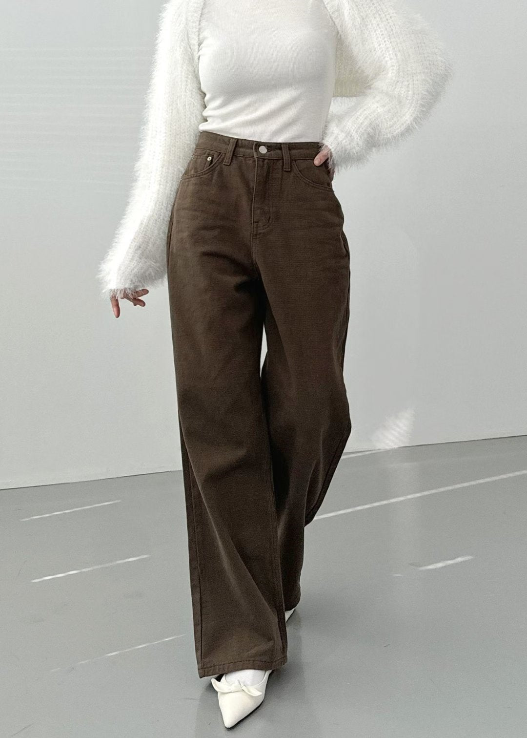 [ 🆕 有驚喜! 被毛毛包圍~ 超舒服直腳牛仔 ] Dusty Soft Pants - 3 colours