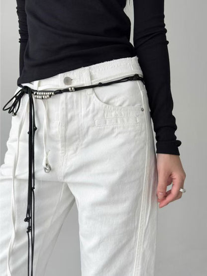 SALE [ 舒服 + 靚cut 🪽 歐美隨性高腰喇叭褲 ] Way Cool Mini Belt Flare Pants - 2 colours