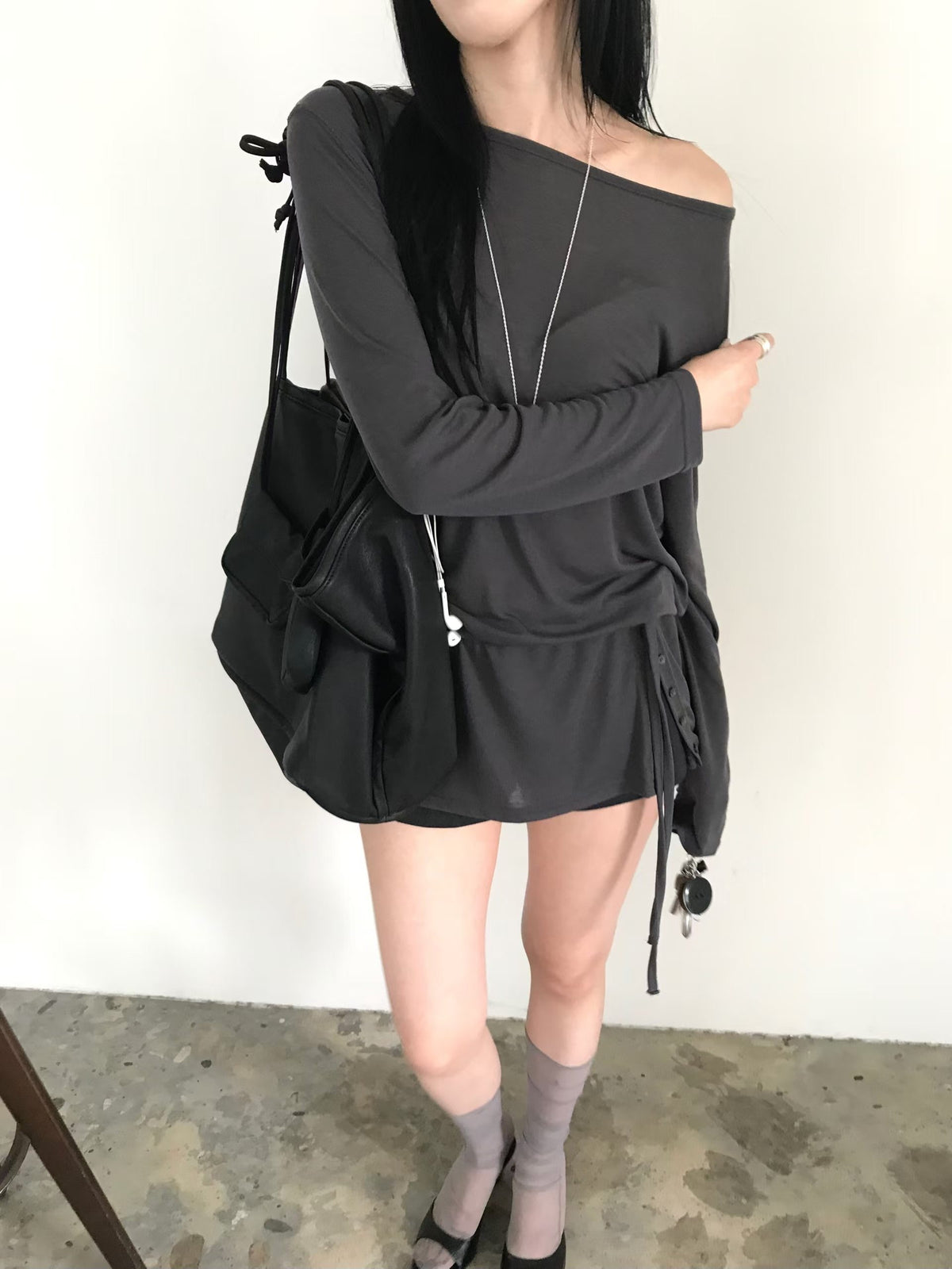 Asymmetric Side-Button Tunic Top - 3 colours