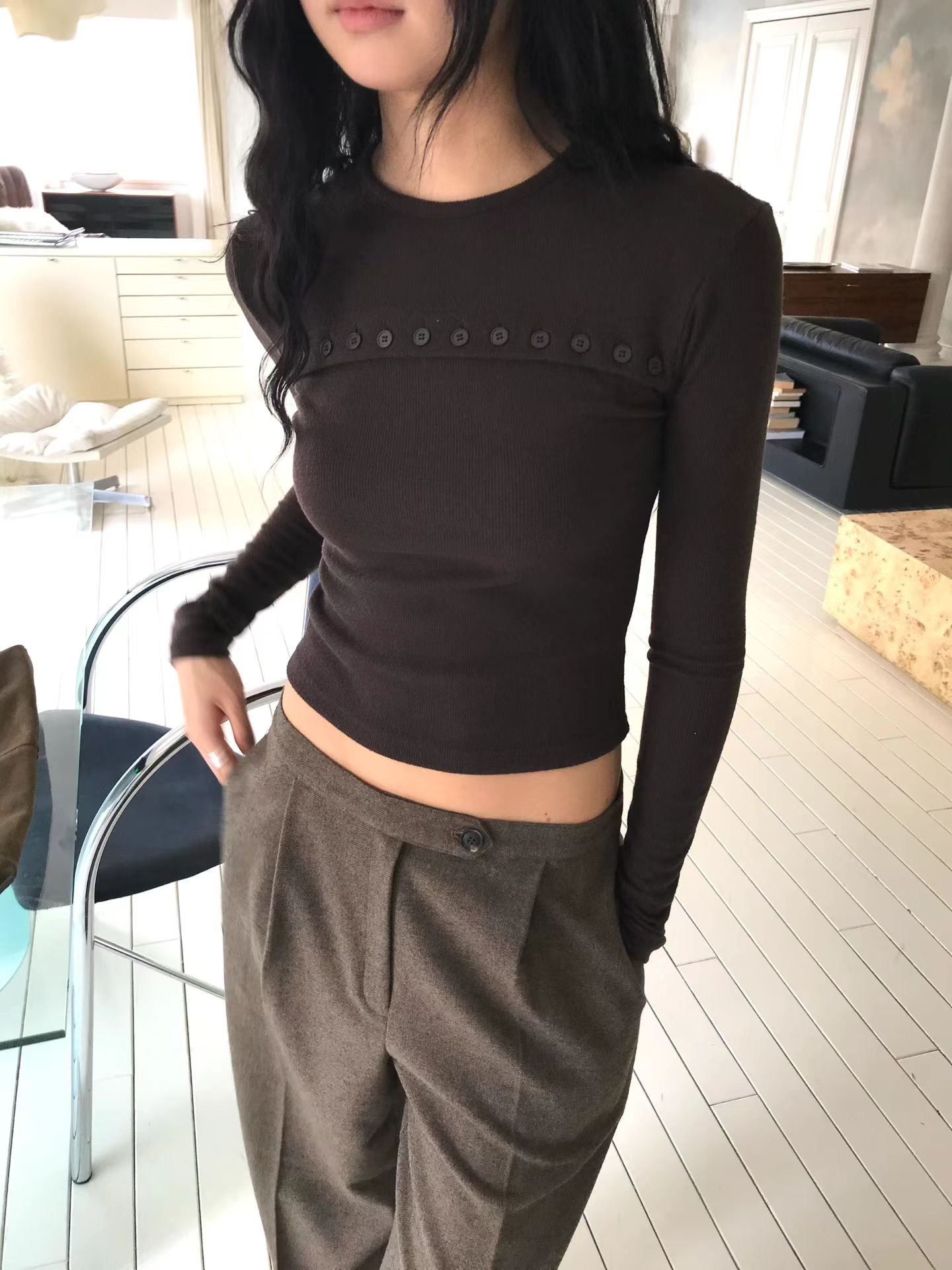 [ 🆕 簡約 & 小細節 ! 軟綿綿長袖 top ] Lock It Up Top - 3 colours