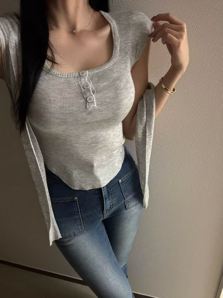 🆕  Convertible Henley Tie-Top - 4 colours