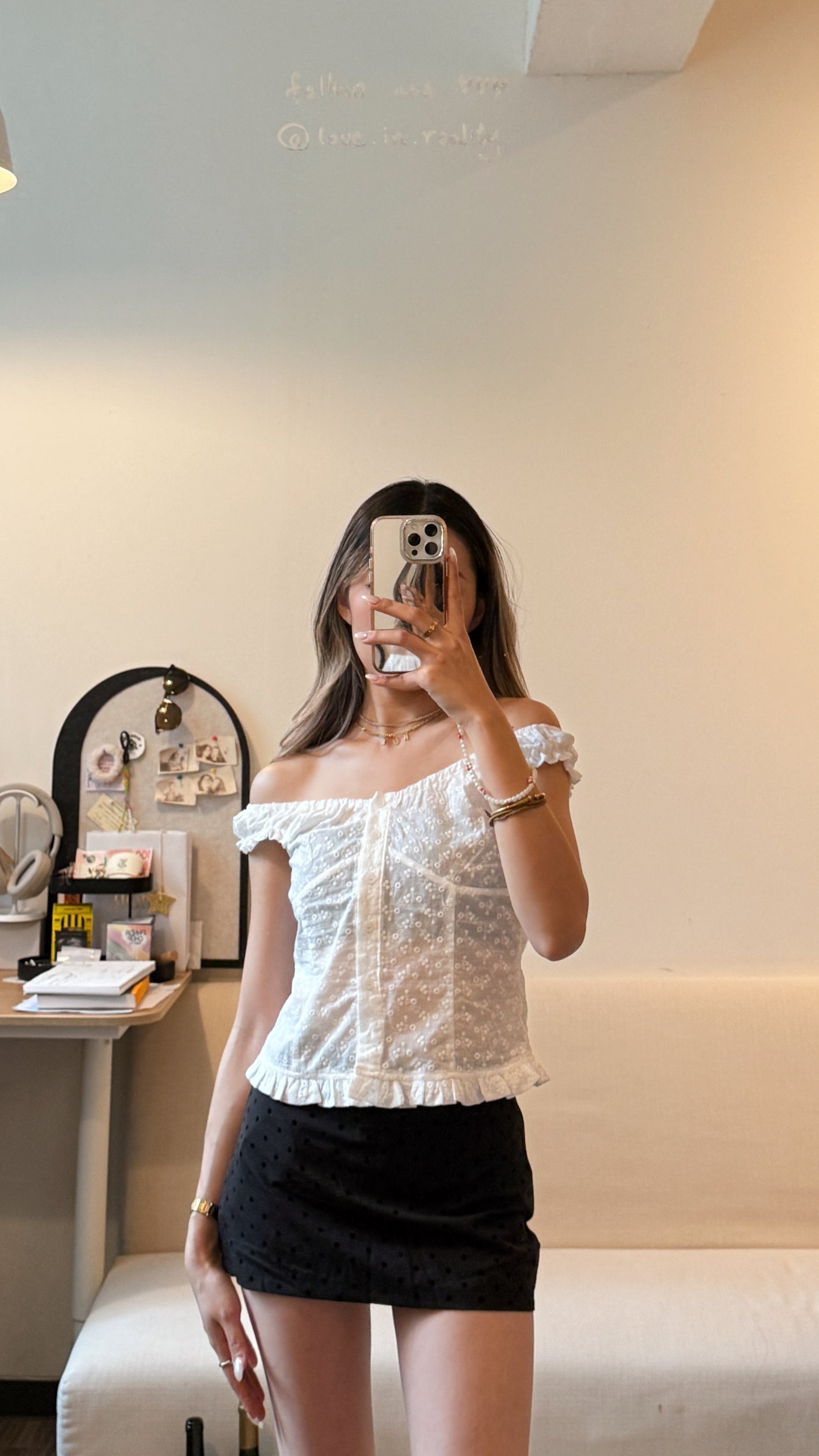 [ 🆕 夏日熱推款 🎀ྀིྀི  ⋆｡‧˚ʚ🧸ɞ˚‧｡⋆甜辣暗花兩著 top ] Aura Two-way Top - 2 colours