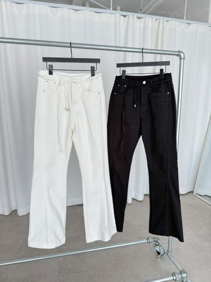 SALE [ 舒服 + 靚cut 🪽 歐美隨性高腰喇叭褲 ] Way Cool Mini Belt Flare Pants - 2 colours