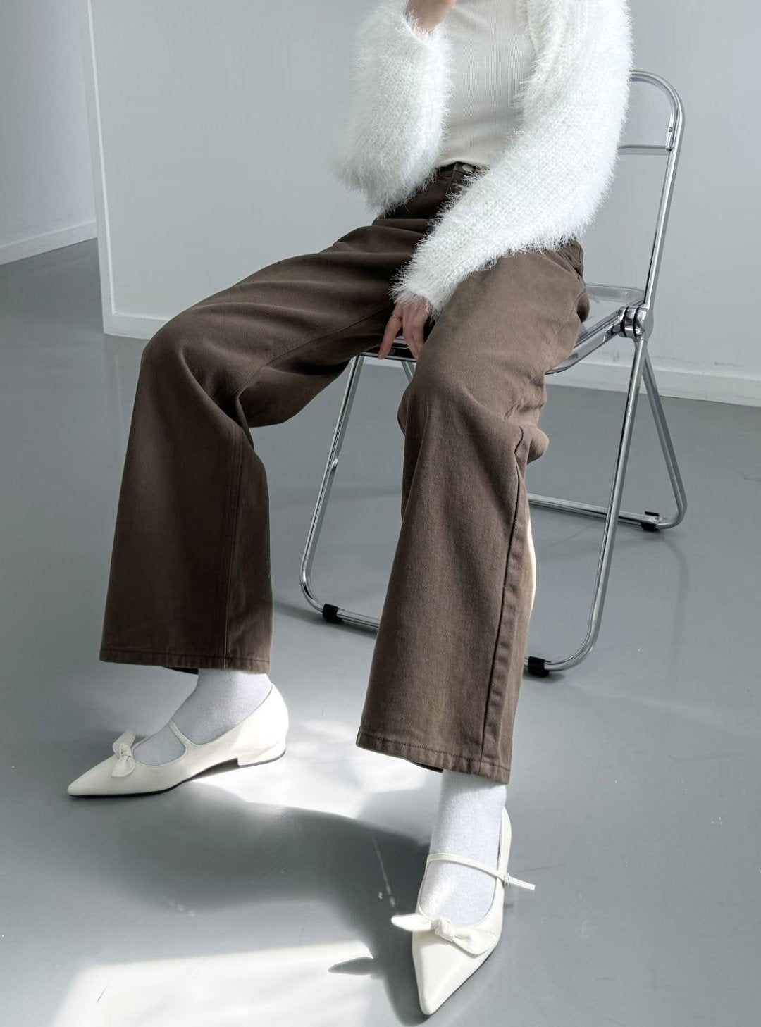 [ 🆕 有驚喜! 被毛毛包圍~ 超舒服直腳牛仔 ] Dusty Soft Pants - 3 colours