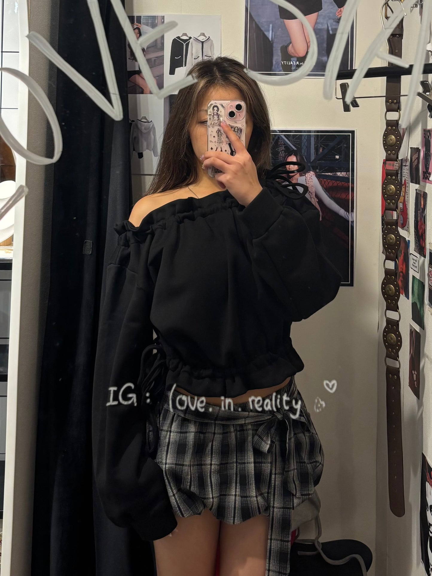 [ 🆕 漲卜卜 puffy 綁帶一字膊 ] Puffy Daily Off-shoulder Sweatshirt - 2 colours