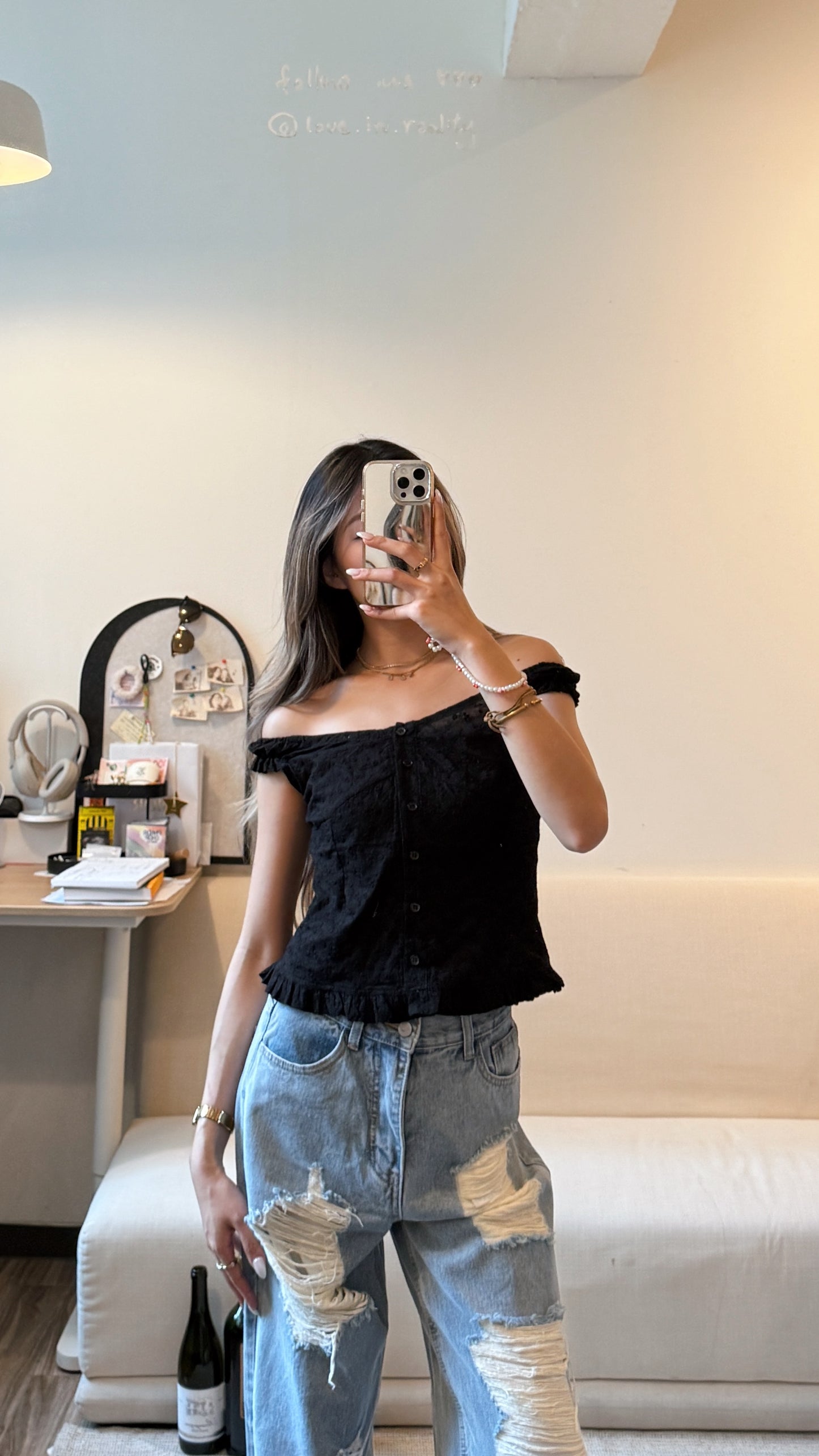 [ 🆕 夏日熱推款 🎀ྀིྀི ⋆｡‧˚ʚ🧸ɞ˚‧｡⋆甜辣暗花兩著 top ] Aura Two-way Top - 2 colours
