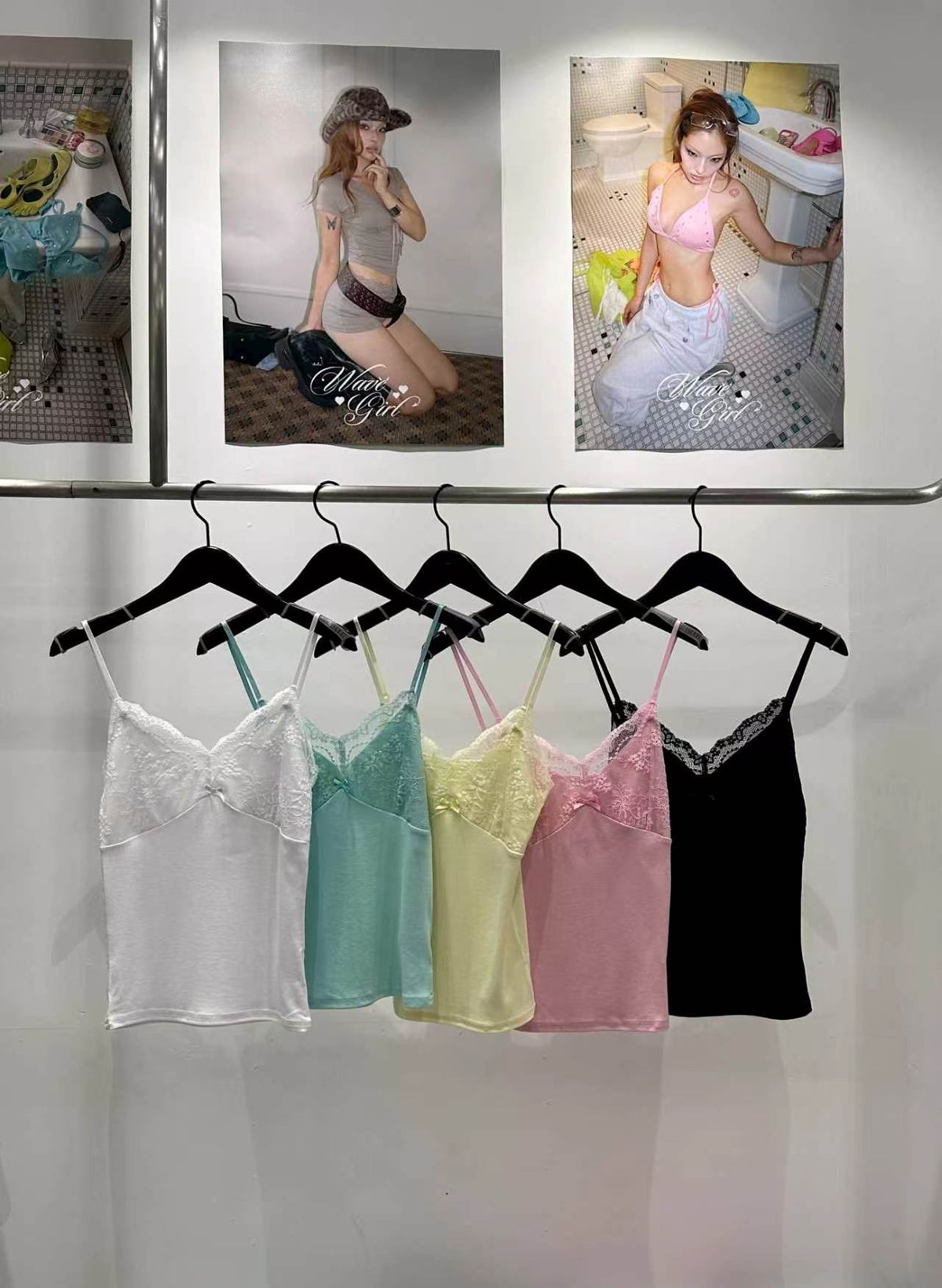 Lace Trim Bow Cami Top - 5 colours
