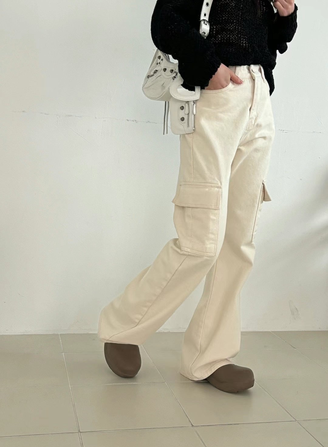 [ 型爆！完美剪裁工裝牛仔 ] Casual Cargo Jeans Straight - 2 colours