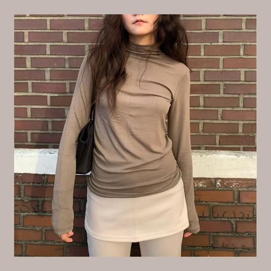 [ 🆕 軟糯~滑身~親膚~ 長款打底衫] Signature Soft Touch Turtle Neck Top - 3 colours