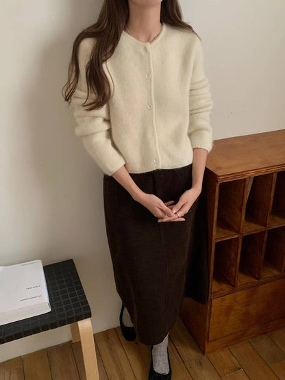 [ 🆕 親膚雲感~ 輕盈保暖~ 高質安哥拉山羊毛冷衫 ] Fleecy Angora Cardigan - 7 colours