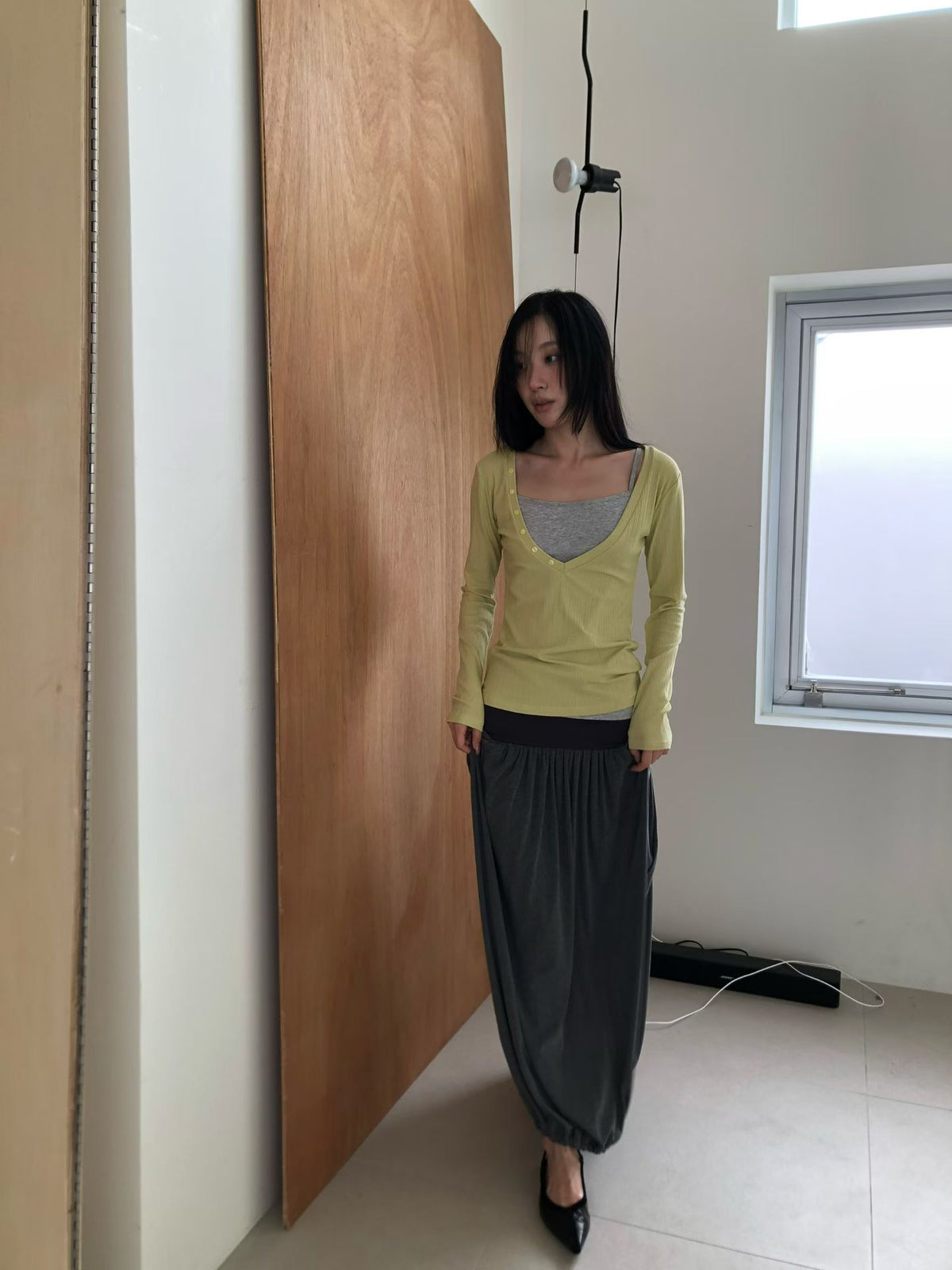 Layered V-Neck Ribbed Top - 3 colours