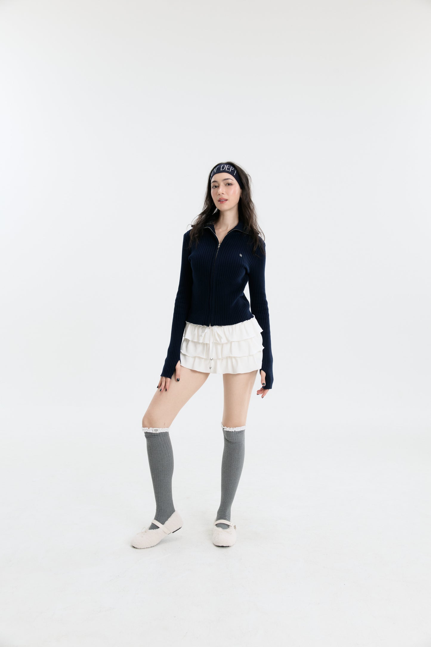 Luv Dept / The Core Full-Zip Sweater - Navy
