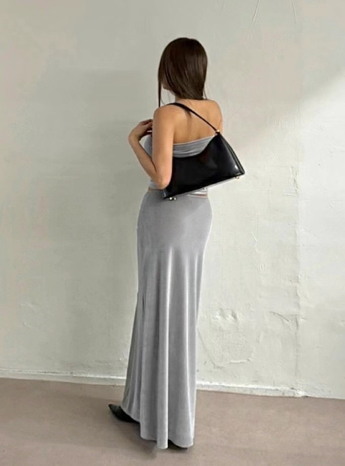 [ 氣質款 ! 高質絨面長裙 ] Shimmer Velvet Maxi Skirt - 4 colours