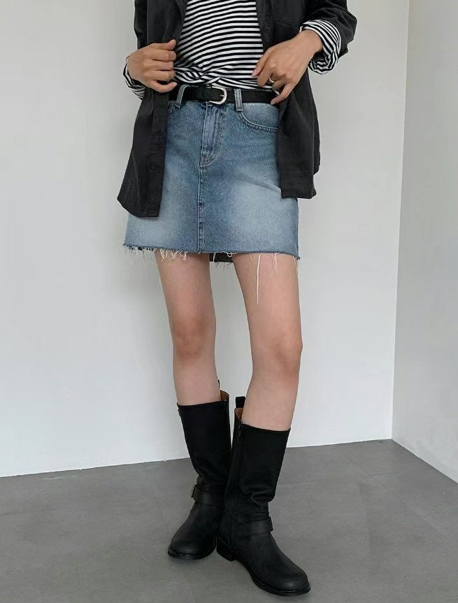 [ 閉眼入手okie! 基礎牛仔裙 ] The Click Denim Skirt - 2 colours