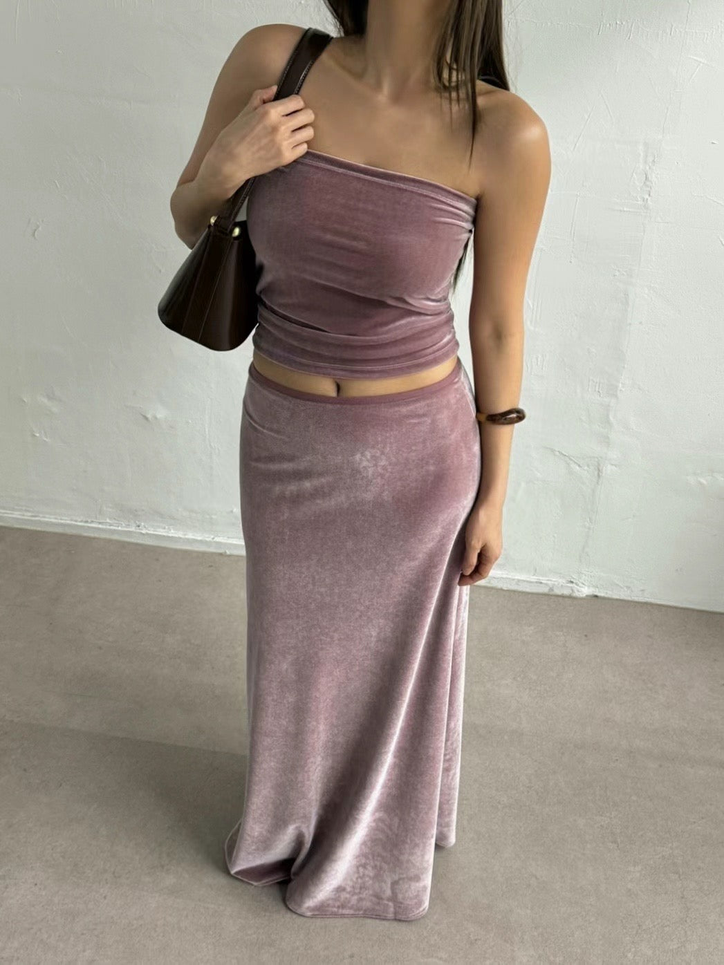 [ 氣質款 ! 高質絨面長裙 ] Shimmer Velvet Maxi Skirt - 4 colours