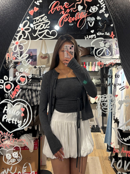 [ 🆕 一件多著~ 親膚毛感]  Two-way Tie Tube Top + Cardigan - 3 colours