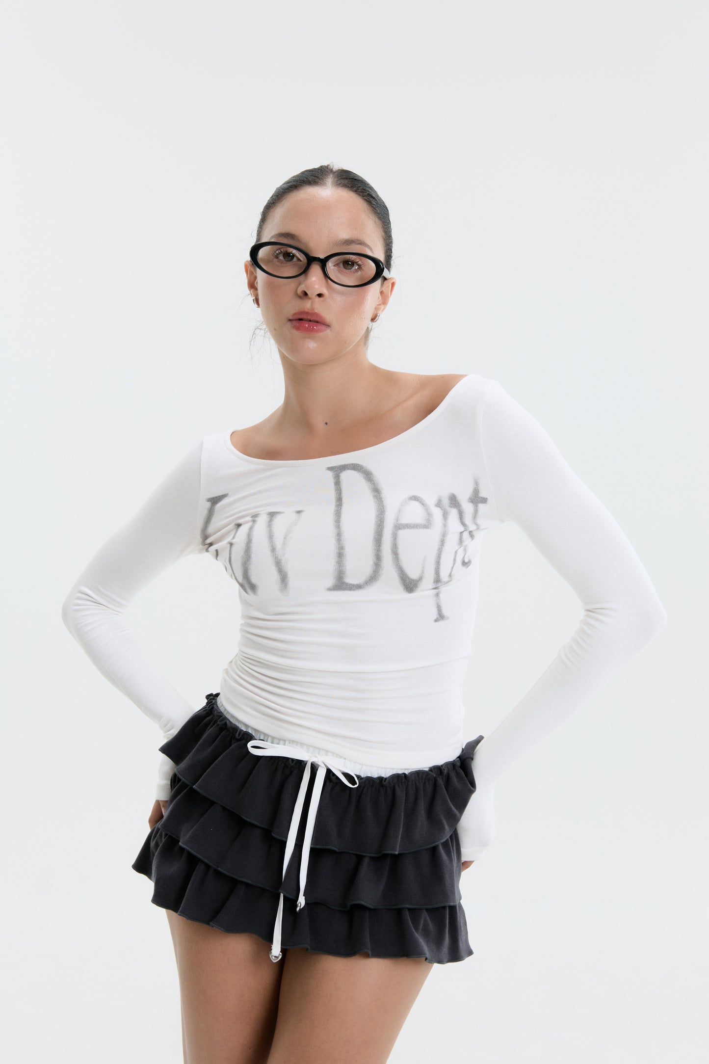 Luv Dept / Signature Luv Dept Tie Up Top - White