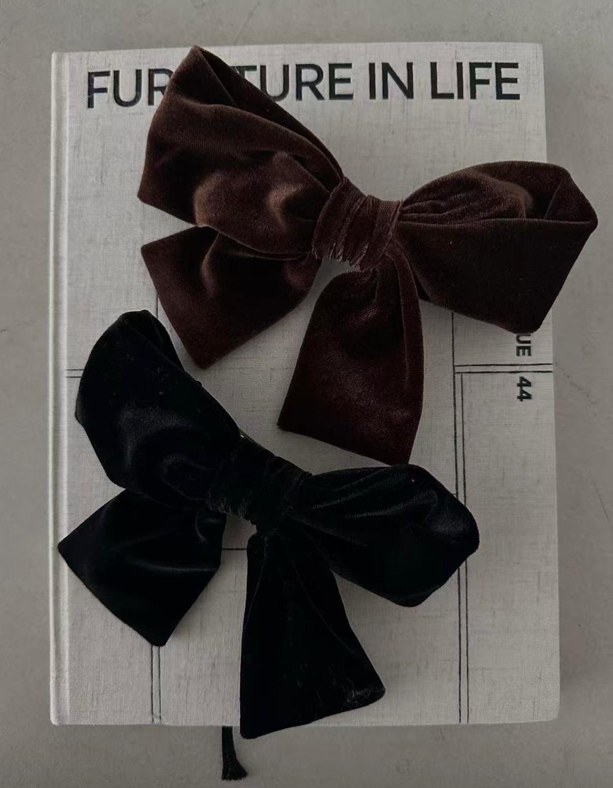 [ 🆕 絲絨大蝴蝶結髮夾 ] Velvet Bow Hair Clip - 2 colours
