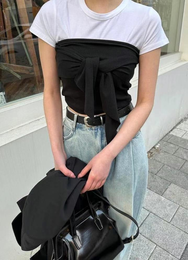 [ 軟熟配搭小單品~] Soft To Layer Big Ribbon Tube Top - 6 colours