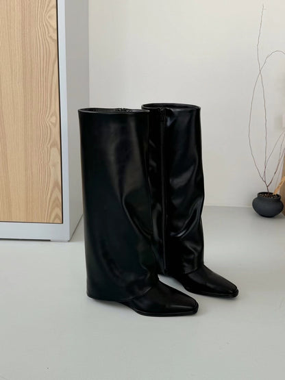[ 今季流行 item ! 襪套款長 boots ] Funky Fold-Over Boots - 2 colours