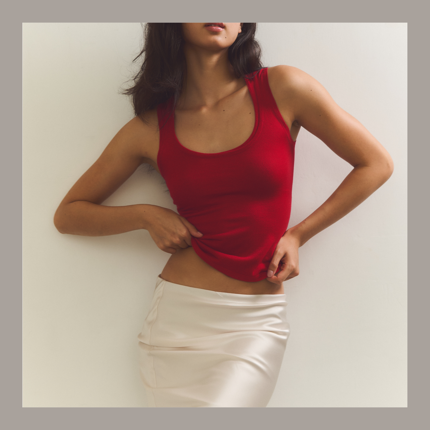 [ Premium ⚜️ ] Leila Layered Knit Top - White