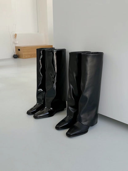 [ 今季流行 item ! 襪套款長 boots ] Funky Fold-Over Boots - 2 colours