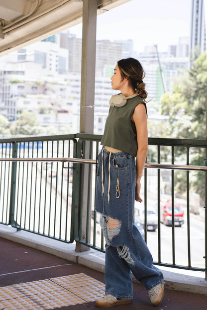 [ 高質! 超型格! Baggy 爛牛 ] KAKA Baggy Ripped Jeans