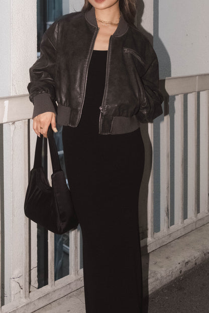 [ 型格 Bomber 飛機皮褸 ] Loved Bomber Faux Leather Jacket - 2 colours