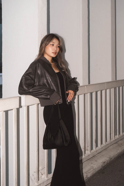 [ 型格 Bomber 飛機皮褸 ] Loved Bomber Faux Leather Jacket - 2 colours